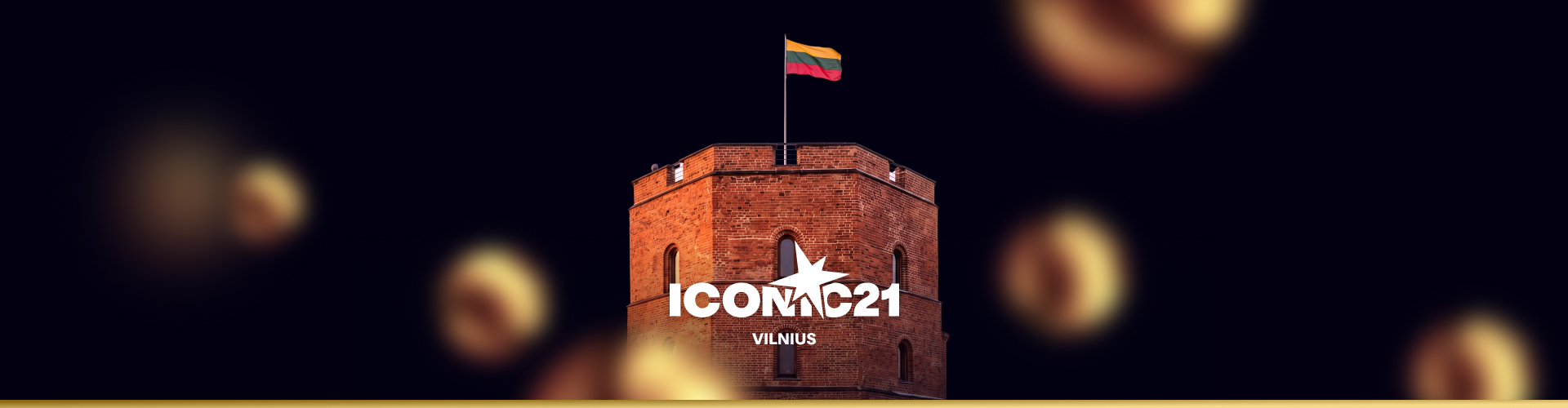 Vilnius Castle with ICONIC21 logo on top